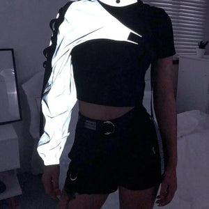 Reflective One Shoulder Top