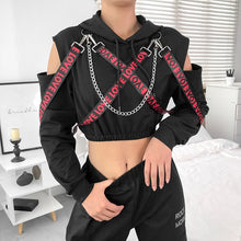 Load image into Gallery viewer, Harajuku Crop Top Hoodie