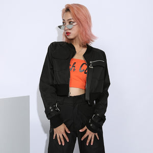 Streetwear Black Bomber Jacket