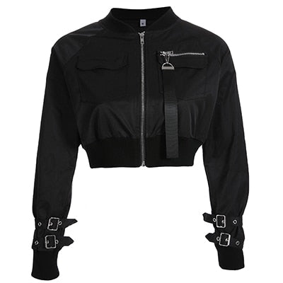 Streetwear Black Bomber Jacket