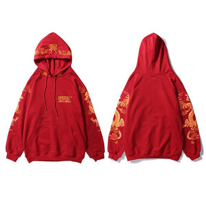 Ancient Chinese Dragon Print Hoodie