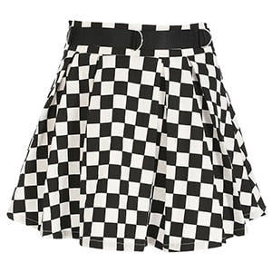 Pleated Checkerboard Skirt