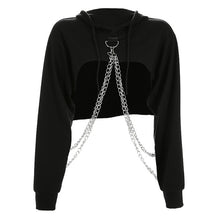 Load image into Gallery viewer, Harajuku Cotton Crop Top Hoodie